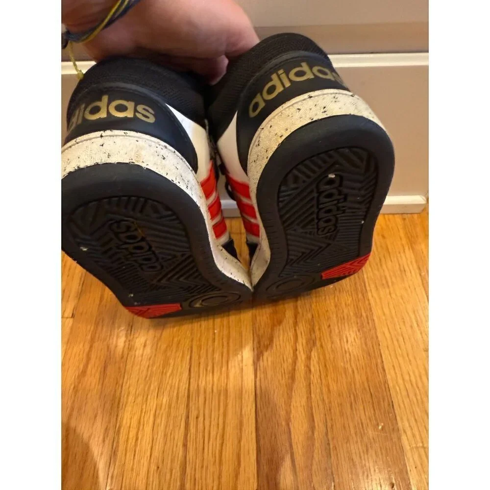 Adidas Hoops Mid Shoes Cloud Red White Black Youth Size 2